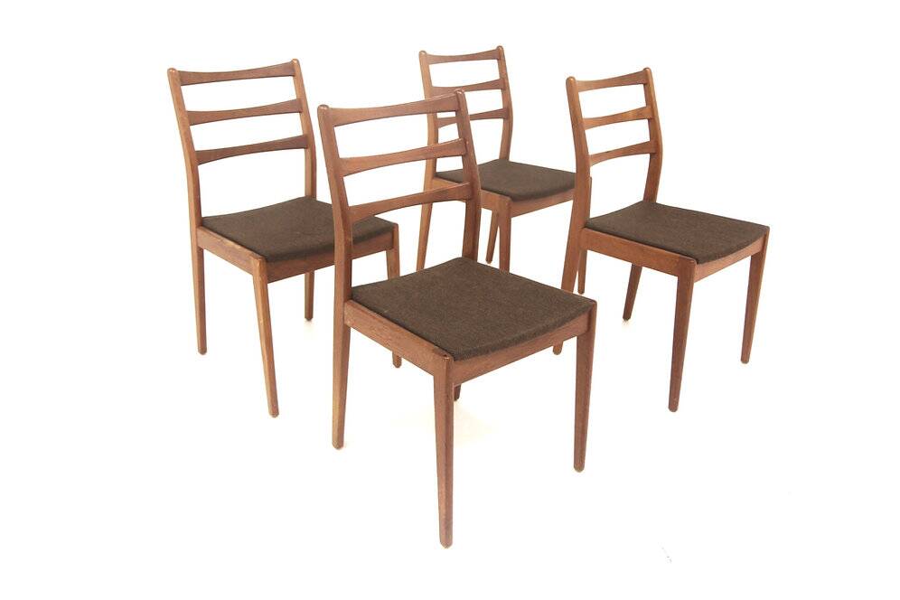 4 chaises scandinaves en teck, Suède, 1960