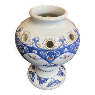 Vintage White Painted Ceramic Flower Vase #D672