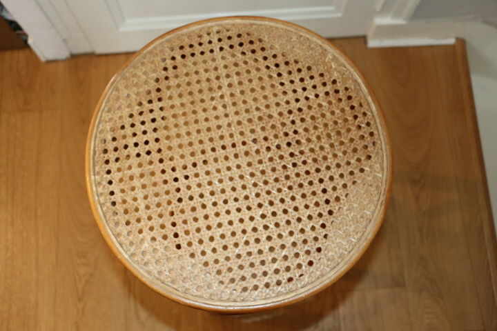 655mm canne wooden stool