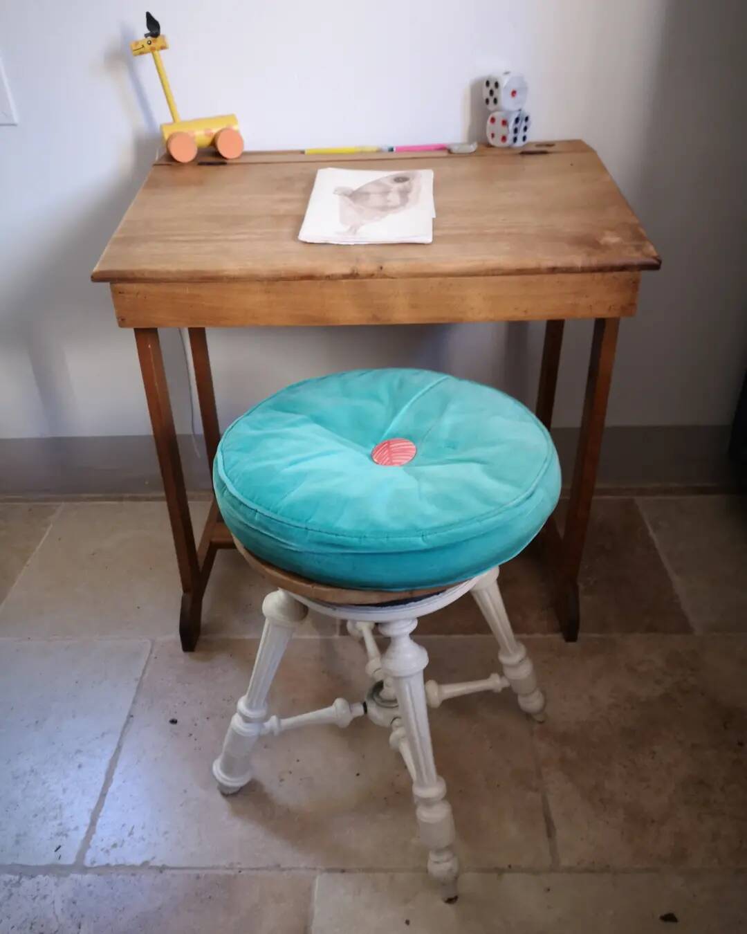 Bureau  pupitre écolier bois
