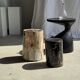 Multicoloured petrified wood side table H45 D24 - 3328