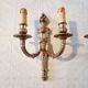Pair of Louis XV style rocaille two-armed sconces in gilded bronze