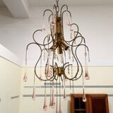 Antique Italian Chandelier Murano Glass Italy 1940s