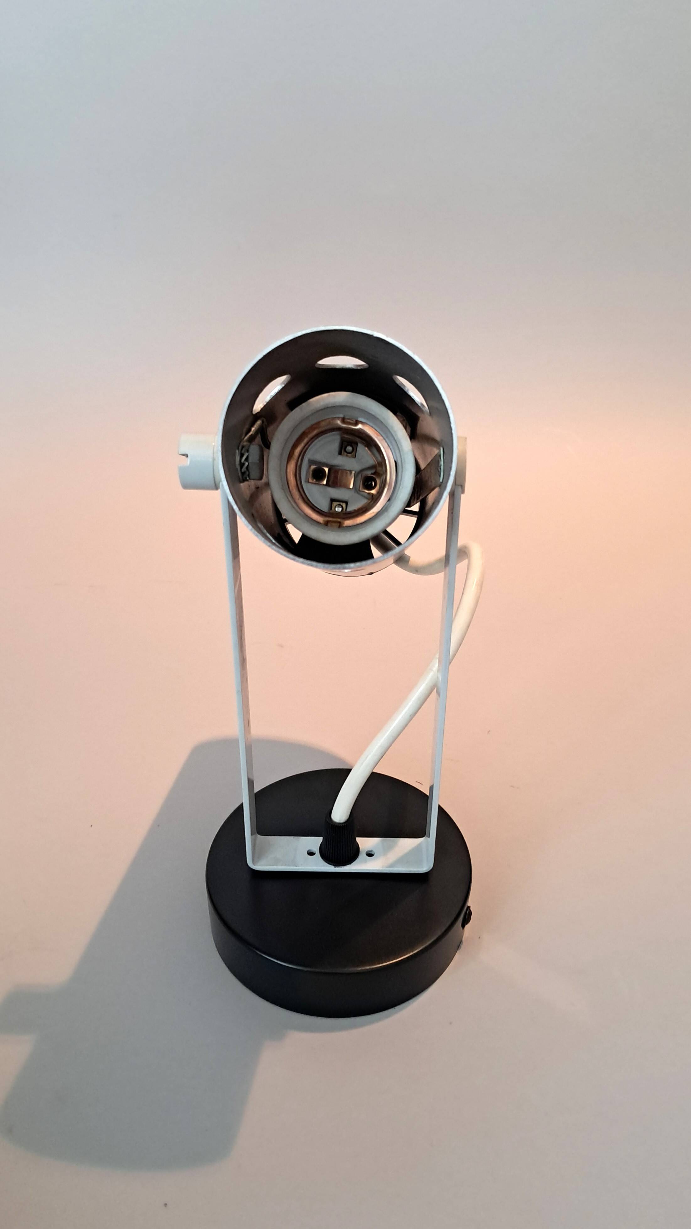 Modernist adjustable wall light in brushed aluminium, 1970s Vintage.