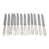Cardeilhac, Christofle, 12 cheese knives, dessert, Minerva silver, Uniplat.