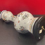 Lampe à poser, décor Rouen, Quimper, 38 cm haut de douille