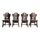 4 x Brutalist oak dining chairs / 60's