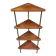 Mid-Century 4-Tier Corner Shelf in Solid Teak/Mahogany Brass 1960