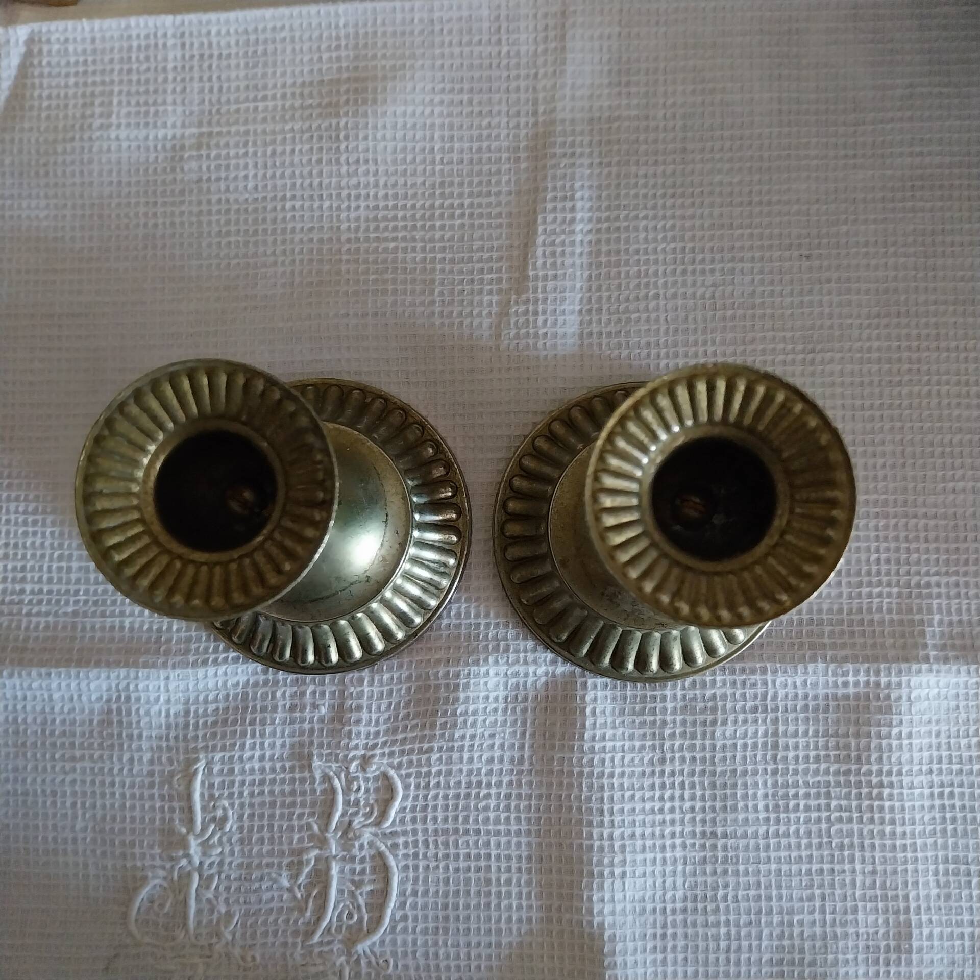 Antique brass candlesticks
