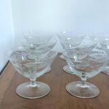 9 hand-cut art deco champagne glasses
