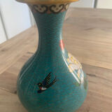 Vintage vase in cloisonné enamels