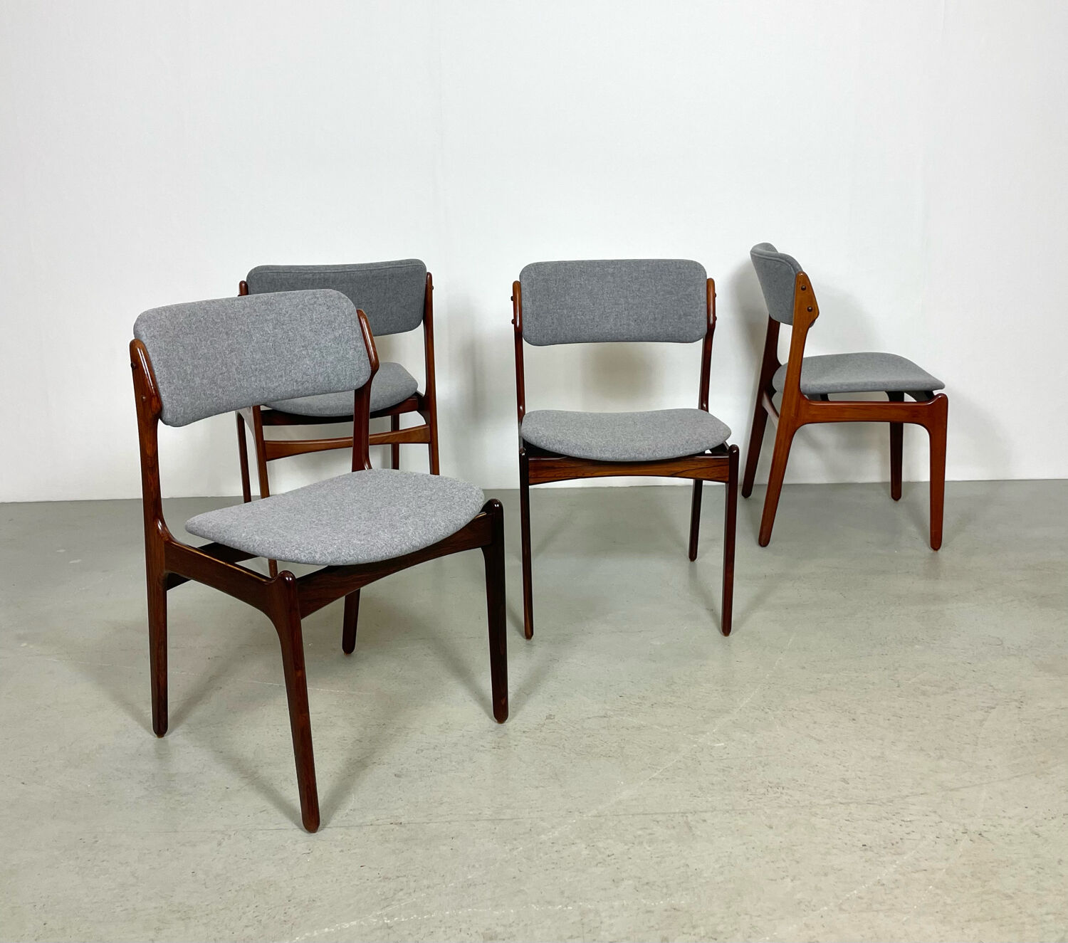 Danish mid-century palisander dining chair model 49 by erik buch for o.d. mobler, 1960s