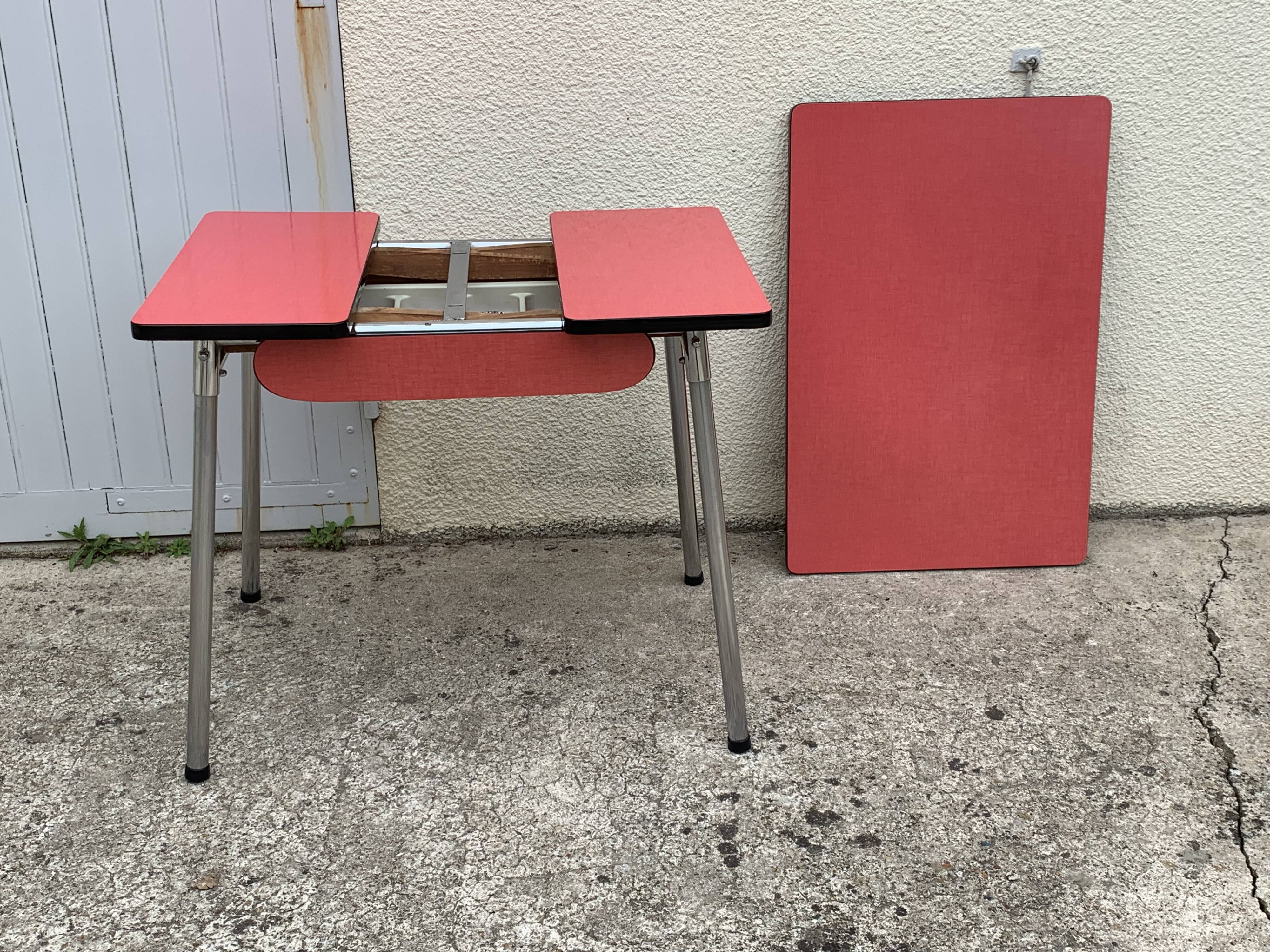 Red Formica table