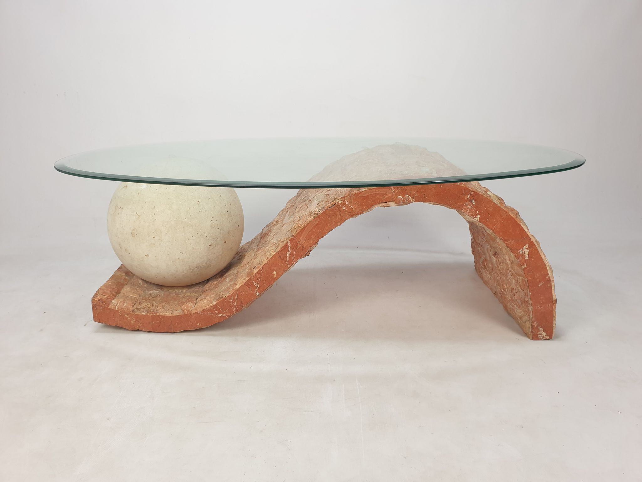Table basse en pierre fossile de Magnussen Ponte, années 1980