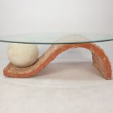 Table basse en pierre fossile de Magnussen Ponte, années 1980