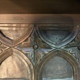 Carved wooden wall shelf