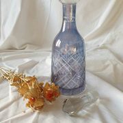 Carafe in blue chiseled glass