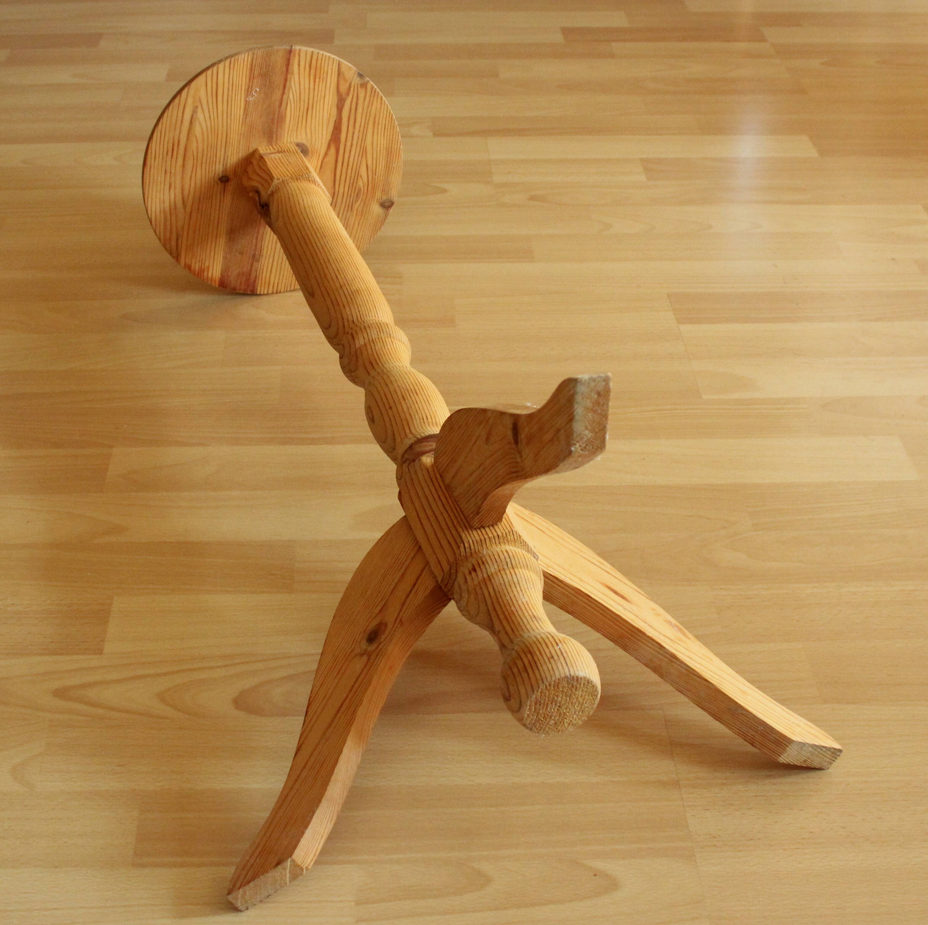 High wooden plant stand - handmade in the 80s - Vintage