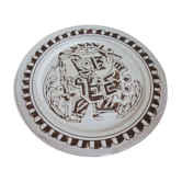 Assiette céramique d'art émaillée, signé La Tournerie, années 60/70