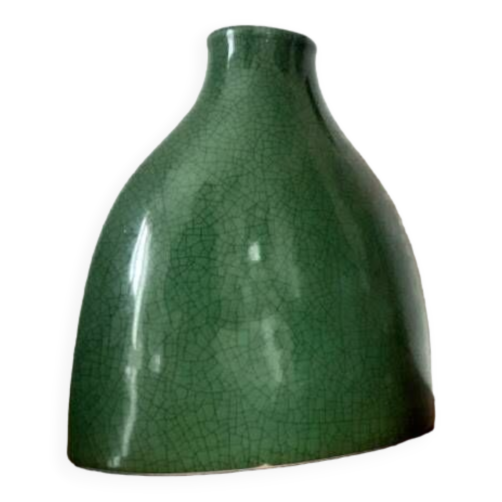 Green designer ceramic vase