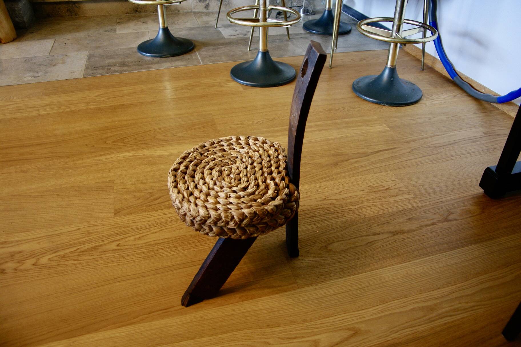 Chaise scultural brutaliste vintage 1950