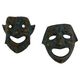 Pair of Small Decorative Bronze/Brass Greek Theatre Masks Wall Hangings, 19