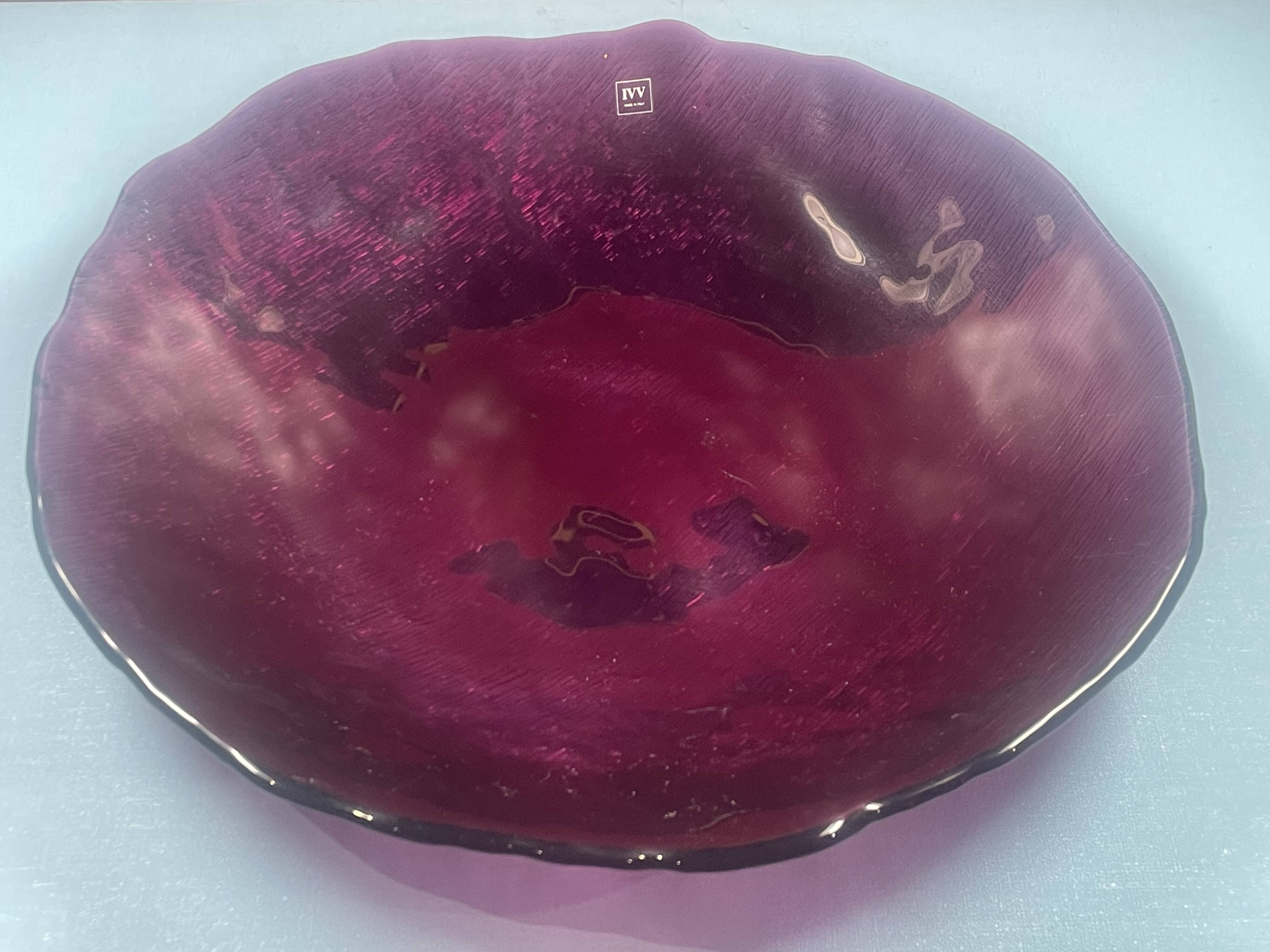 elegant Italian design cup from IVV glassware purple color - ∅ 40 cm