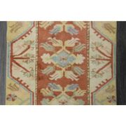 1970s Vintage Turkish Handmade Wool & Cotton Orange Runner Rug 69X196