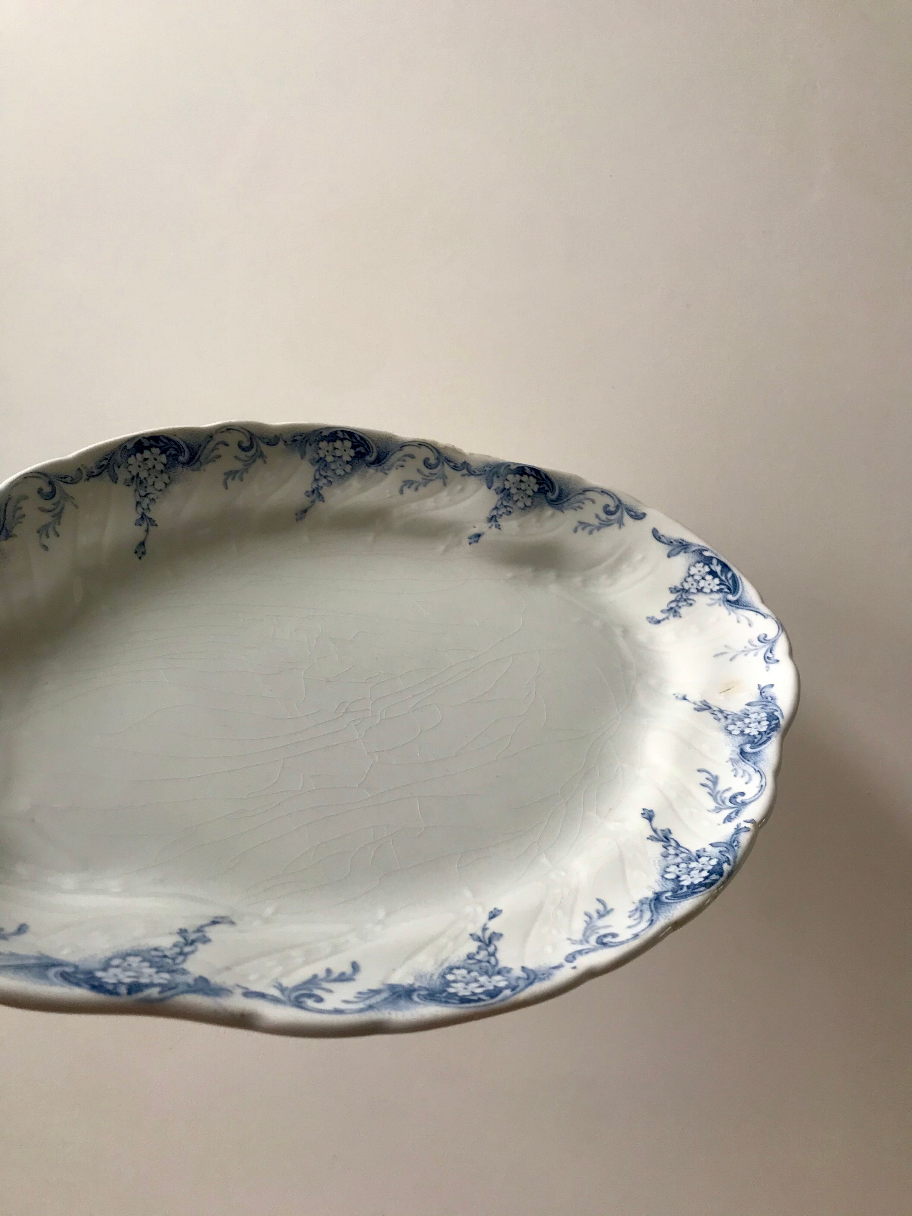 Oval iron clay dish K&G Lunéville model "Angèle" late 19th century