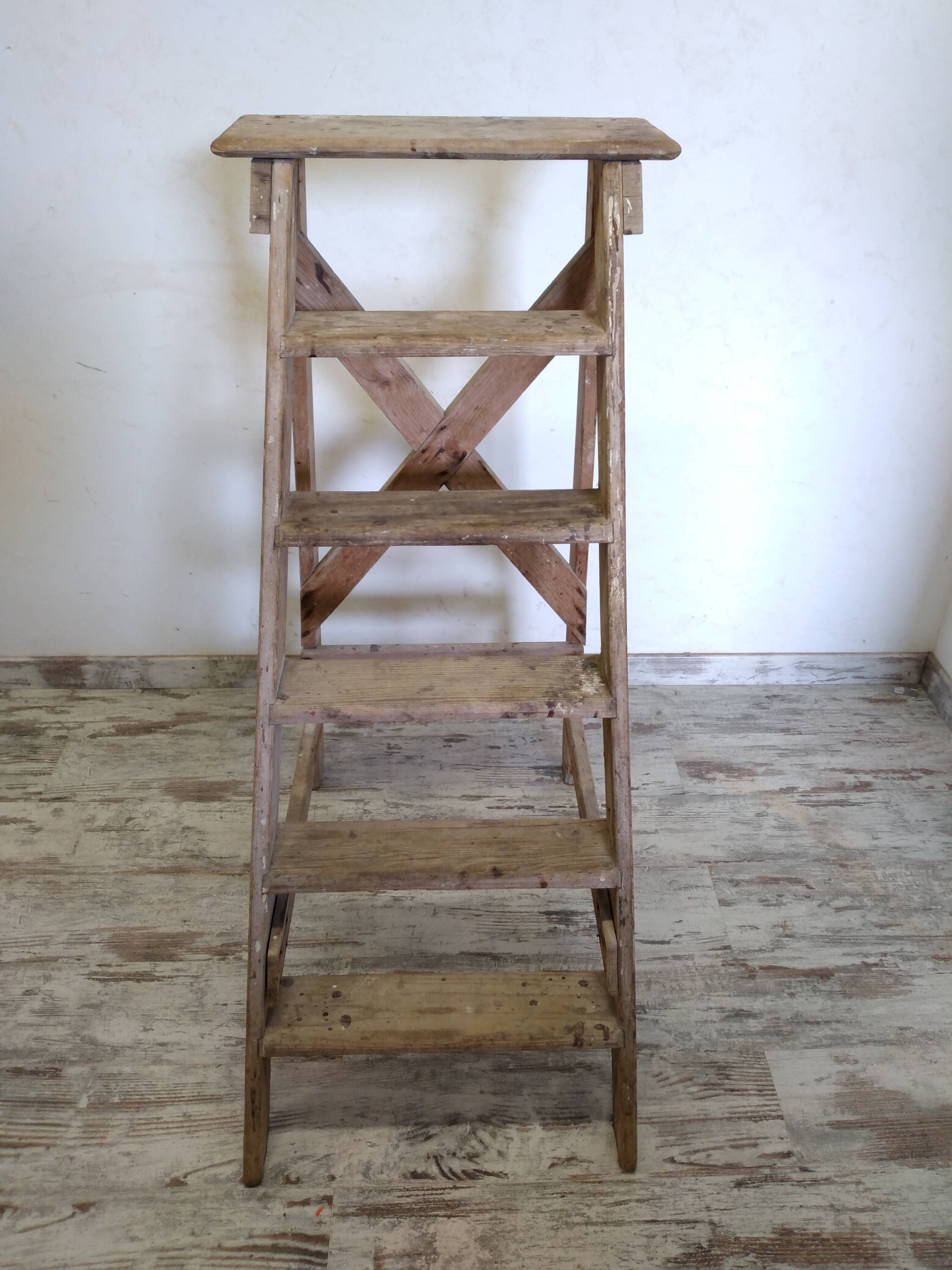 Old wooden stepladder
