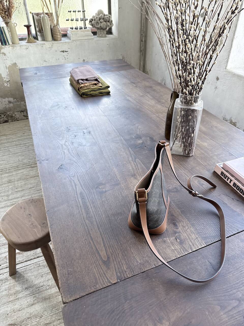 Solid oak table 1900 drapery style XL 280cm with extensions