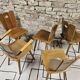 Set of 4 vintage chairs and armchair 1970"