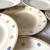 Assiettes plates  anciennes  à pois Sarreguemines
