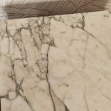 Art Deco bedside table in walnut and marble