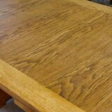 Large solid oak art deco table by Henri Bonjour 1930s