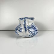 Chubby pitcher, old toilet jug KG Lunéville, blue flower pattern, late 19th to early 20th century.