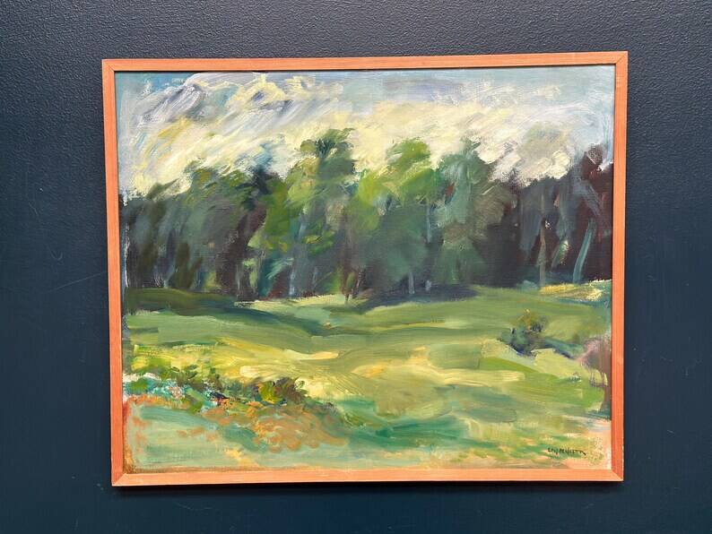 Original Swedish Oil on Canvas “Forest” by Leif Nilsson – Signed – Vintage