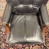 Classic English Black Chesterfield Desk Chair