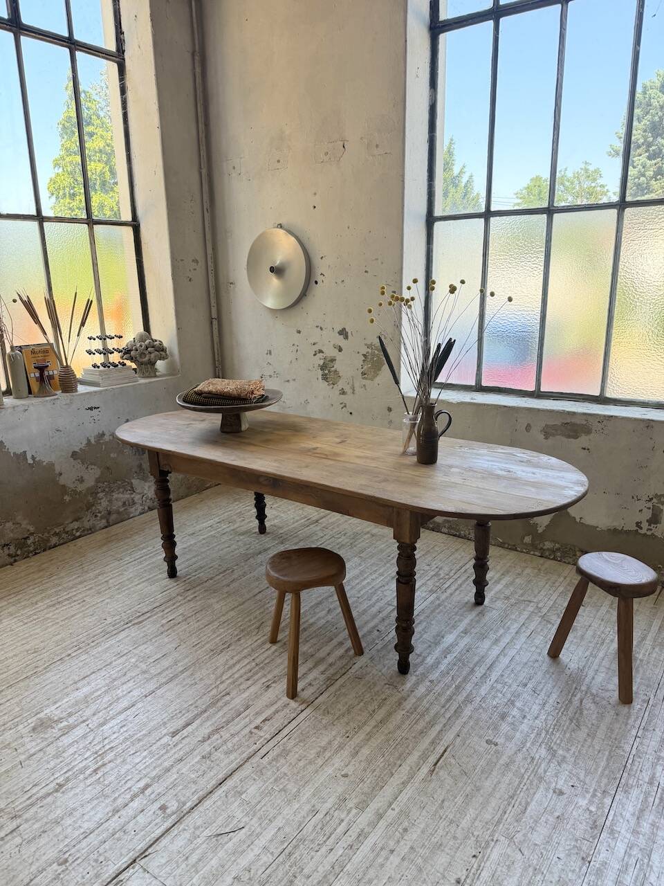 Oval farmhouse table 250cm pine