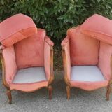 Paire de bergeres anciennes de style louis xv