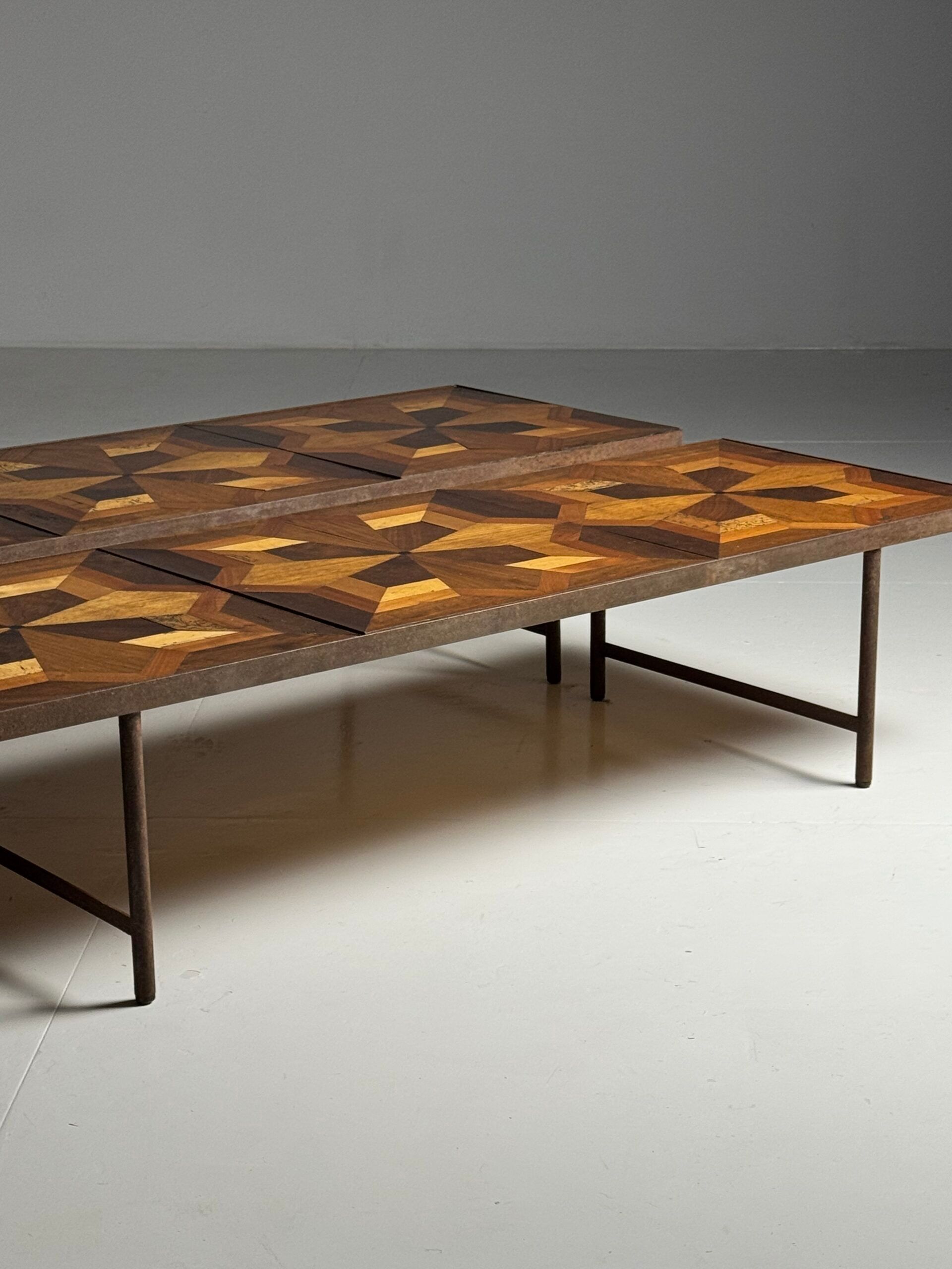 Tables basses en marqueterie (ensemble) 19e siècle