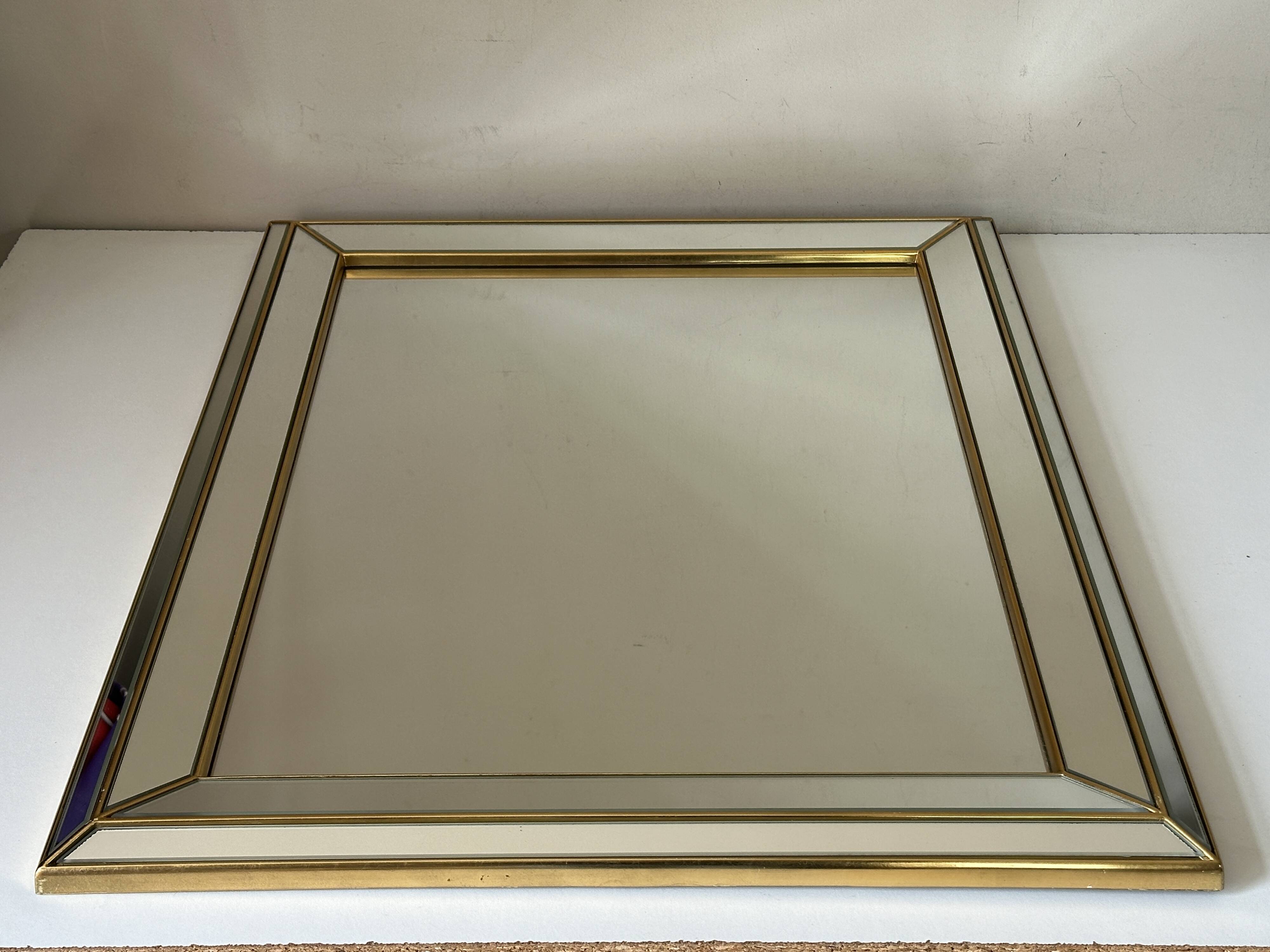 Mirror with glazing beads, Deknudt design, Belgium, 1970s