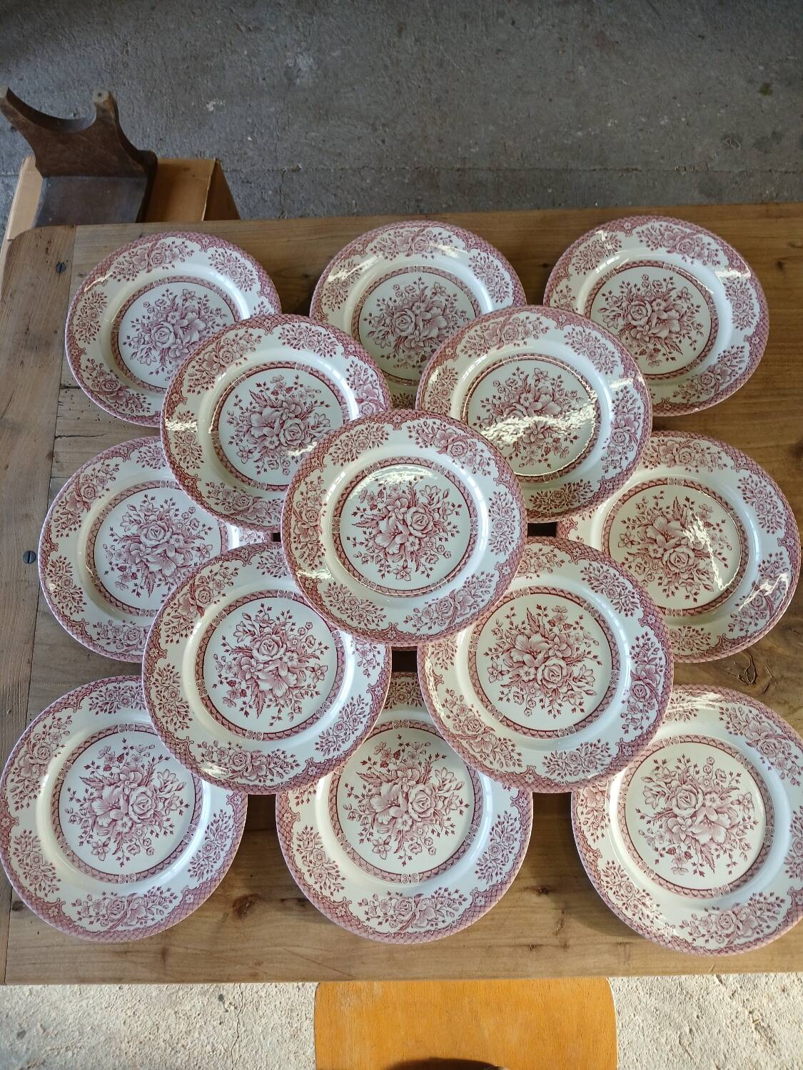 14 Antique English Dinner Plates