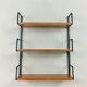 Wall shelf, steel and teak