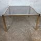 Table basse carrée chrome doré verre fumé années 70
