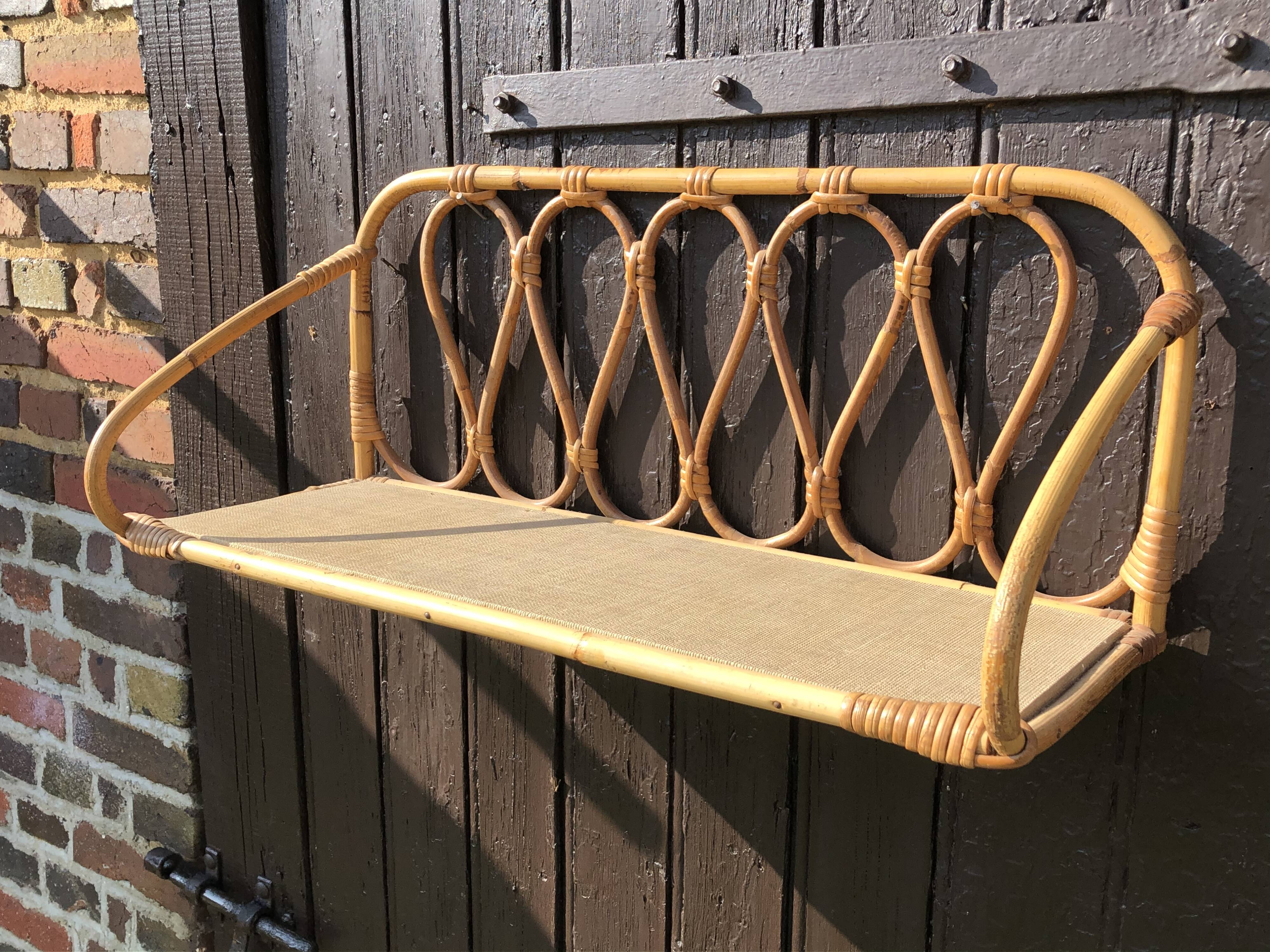 1950 wall rattan shelf
