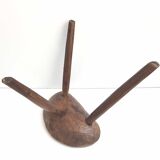 Brutalist tripod farm stool solid wood