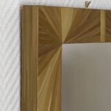 Mirror with straw marquetry frame