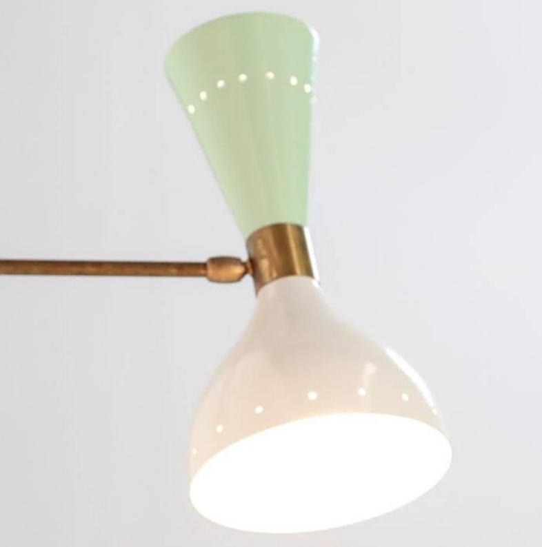 Pair of wall light diabolo white and sage green