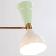 Pair of wall light diabolo white and sage green
